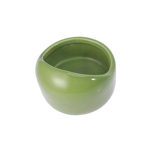 Abaodam 1PC Small Ceramic Feeding Bowl for Hamsters Chew Resistant Pet Dish for Gerbils and Durable Green Food Bowl for Dry and Fresh Snacks