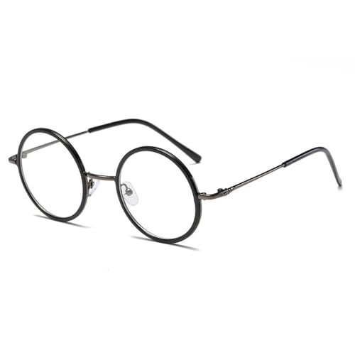 Monture de lunettes en métal ronde et plate style demi-lune