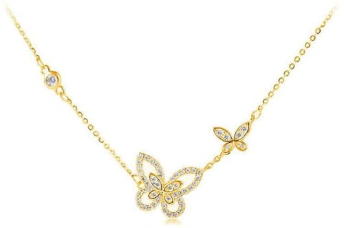 Collier papillon diamant brillant - Parfait pour sublimer vos tenues de soirée d'été