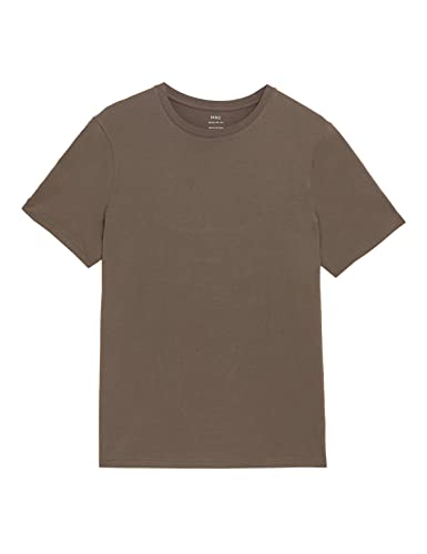 Image of Marks & Spencer Mens Solid Cotton Crew Neck Regular Fit T Shirt