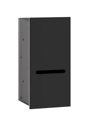 emco asis 2.0 WC-Papier-Modul, Links UP, 346mm, WC-Modul, für Toilettenpapier, Unterputzmodell, ohne Einbaurahmen, Schwarz, Türanschlag Links fürs Bad