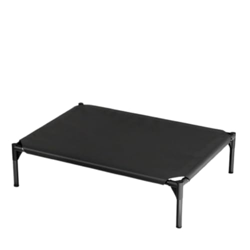 Cutdred ペット用ベッド 通気性 夏季専用 犬用冷却機能 脚付き 折りたたみ式ベッド 取り外し可能で洗える 猫用寝床 キャンプ用ベッド 小型犬用 猫用冷却機能 (ブラック,トランペット49*49*19cm)