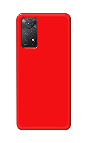 Image of Printed Hard Back Cover Case for Mi Redmi Note 11 Pro+ Plus 5G Back Cover (Plain Red) -1803