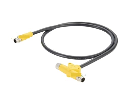 Cable divisor M12 de potencia con código T y conector industrial PCM-S-0457 de 1 metro