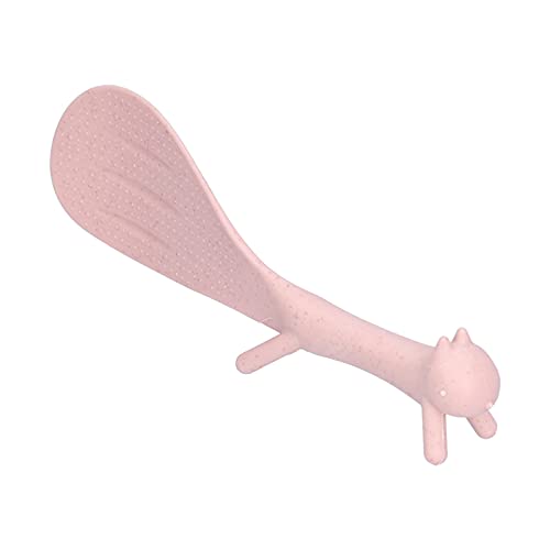 Rice Spoon,Lovely Squirrel Shape,Standing Rice Spoon with Non stick,Kitchen Utensils, Standing Rice Spoon for Home Fashion (pink)