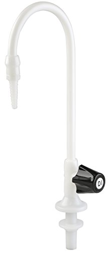 Natural Polypropylene Gooseneck (LG-DD-R2) Deionized Water Lab Faucet, Deck Mount, Metering Control Valve, Handle on Right