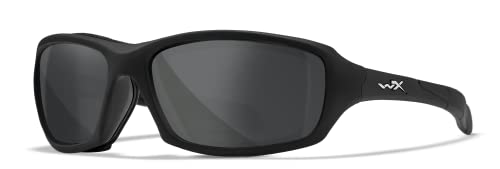 Wiley X Sleek Sunglasses, ANSI Z87 Safety Glasses for Men and Women, UV Eye Protection for Shooting, Fishing, Biking, and Extreme Sports, Matte Black Frames, Smoke Grey Tinted Lenses