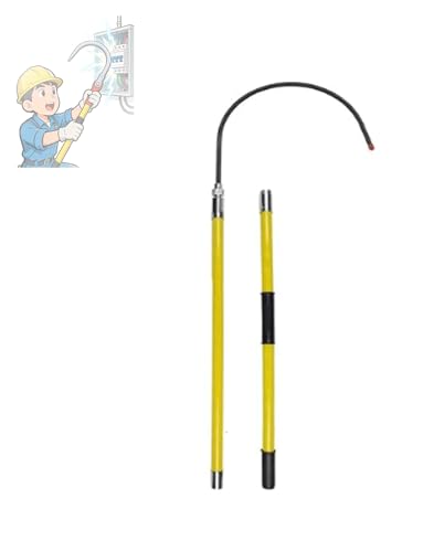 High Voltage Hook for Linemen 35KV-220KV, Durable Electrician Tool for Fire Protection, Substation & Construction, 300cm/117in Yellow Safety Hook