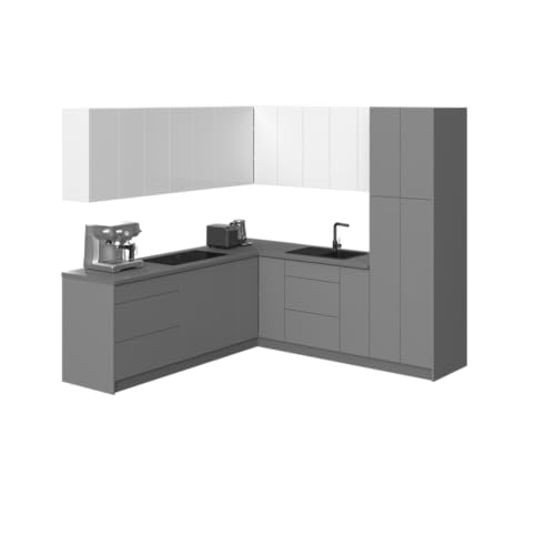 WallKitchens Kitchen Urban Collection Gray & White Gloss Color Base