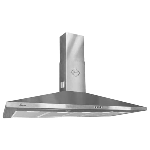 Gurari Hotte murale 120 cm aspect inox • Hotte aspirante GCH C 147 IS 120 N Hotte de Cuisine 1000 m³/h • Éclairage LED • Évacuation extérieure &...