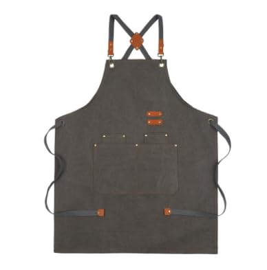 Image of EUG-PRODUCTS Heavy Duty BBQ Apron for Men & Women – Adjustable Unisex Grilling Apron with Large Pockets, Premium Poly-Cotton Canvas, Perfect for Cooking, Camping, Outdoor Kitchen, Gardening & Baking