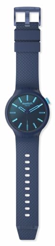 Image of Swatch Unisex Casual Blue Analog Watch Bio-Sourced Material Quartz Indigo Glow