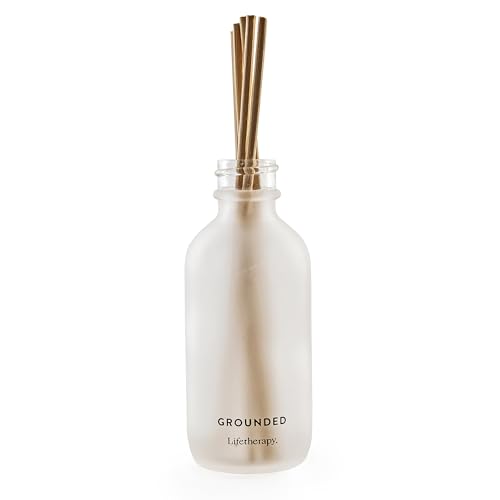 Lifetherapy Grounded Mini Reed Diffuser, 1.7 oz - Inspiring Fragrance Scent, Natural Essential Oils, Ideal for Home or Office