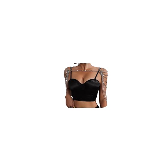 Silver Punk Fringe Shoulder Body Chain Jewelry Multi-layered Tassel Arm Chain Festival Rave Body Chain Summer Beach Back Chain Jewelry for Women Backless