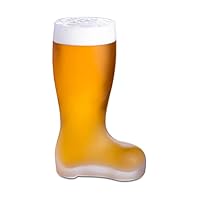 bar@drinkstuff Frosted Glass Beer Boot 18oz / 510ml - German Style Bierstiefel Glass Wellington Boot in Frosted Glass