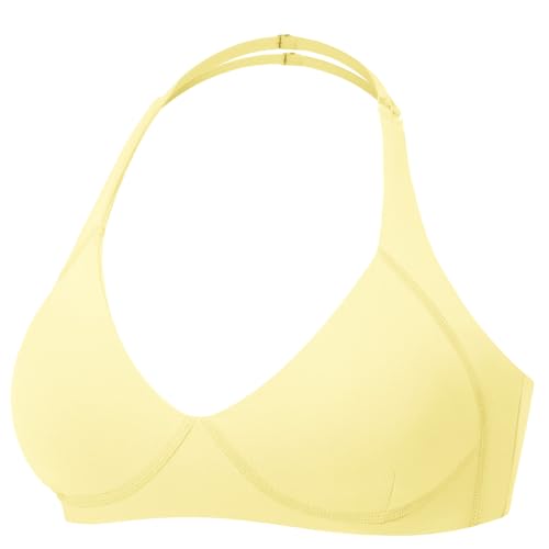 Image of YEOREO Women Halter Sports Bra Light Support V Neck Padded Strappy Open Back Workout Gym Tops