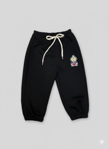 Image of A.T.U.N. (ALL THINGS UBER NICE) Boys Premium Cotton Jogger Pants with Elastic Waist & Adjustable Drawstring | Soft Touch Applique Detail Comfortable Bottom Wear for Kids