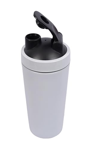 Image of Stainless Steel Gym Shaker 750ml - Leakproof Shaker Bottle for Protein Powder, Smoothies, Supplements - Odor-Free, Durable & Portable for Gym, Travel, and Workouts (white shaker)