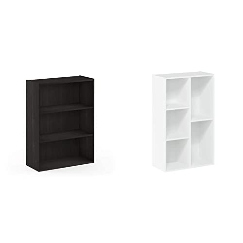 Furinno Pasir 3-Tier Open Shelf Bookcase, Dark Espresso & Luder B...