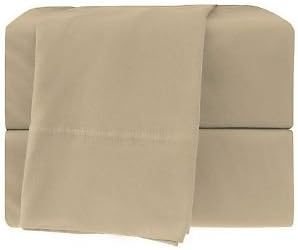 ROYAL COLLECTION 100% Cotton Jersey Knit QUEEN Sheet Set, 1500 Thread Count, CAMEL