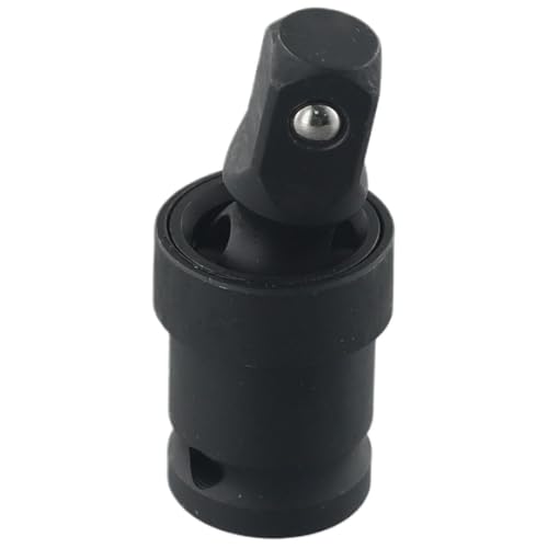 ZYWUOY Adaptateur de douille pivotant 1/2", joint pneumatique à 360 degrés pour clé électrique, joint en U en acier chromé noir pour réparation automobile