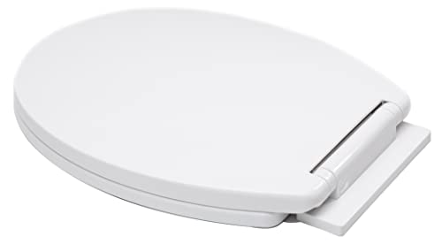 Soft Close Oval Toilet Seat White Loo Seat with Adjustable Hinges Standard O Shape Toilet Seat with Bottom Fixing by AAN - Image 2