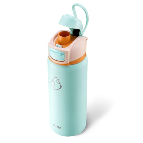 UZIO Stainless Steel Insulated Water Bottle, 32oz Reusable Travel Thermos with Chug Locking Lid & Carry Loop, BPA-Free, Wide Mouth, Best Gift for Man Woman, Keep Cold 48H, Mint Green