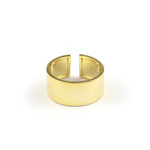 Bague ajustable pour femme en argent lisse - Anneau style hip hop pour mariage