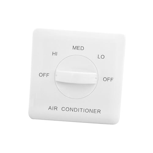 WHAMVOX Controlador Panel Ventilador Bobina Fan Coil Blanco Tres Velocidades Ajustable para Aire Acondicionado Central con Carcasa Abs Resistente al Fuego