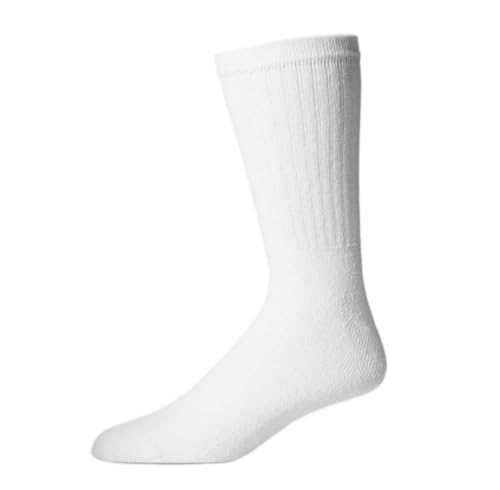 Crew Sports Socks, (12 Pairs Pack) Unisex, white, Size 10-13 Adult