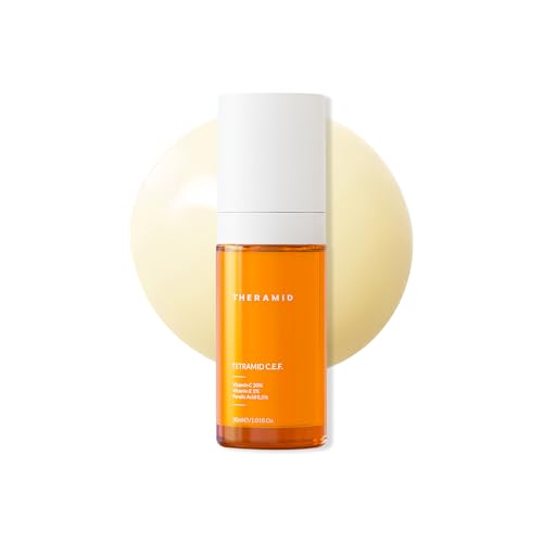 Theramid Tetramid C.E.F 30ml   Sérum Vitamina C Intensivo con 10% Vitamina C Tetra, Ácido Ferúlico y Vitamina E   Tratamiento Antioxidante, Antimanchas y Luminosidad   Efecto Antiedad y Firmeza