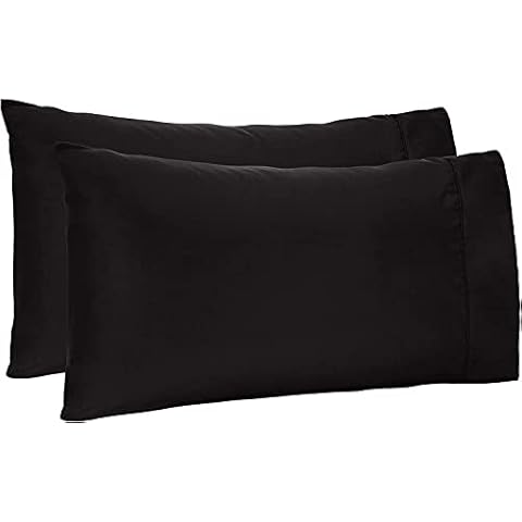 TBM Oversize Pillow Case Extra Large Fits Even The Fluffiest Pillows Including The Pancake Pillow Sleeve Style Extra Tall Pillowcase 100% Egyptian Cotton 600 Thread Count (King 23W X 43L, Black) Cover