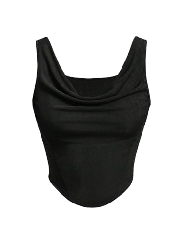 SOLY HUX Women's Ruched Cowl Neck Tank Top Sleeveless...