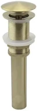 Brushed Gold Brass Bathroom Basin Mixer Single-Handle Deck-Mounted Hot Cold Gray Sink Fixture(Pop up no overflow)