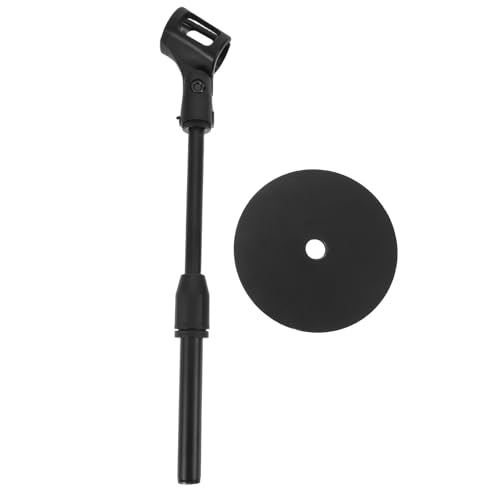 NOLITOY 調節可能なデスクトップマイクスタンド 金属製ラウンドベース付き (ブラック) 1セット - ポッドキャスト録音、ライブ放送、ステージ歌唱、オフィス会議用のポータブルデスクマイクホルダー
