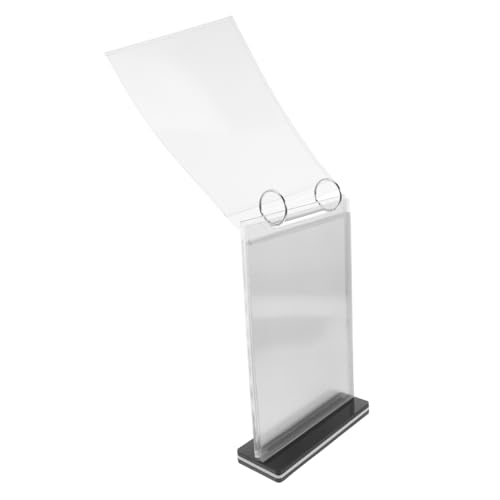 GLEAVI A4 Vertical 6 Pages Flyer Stand Desktop Sign Holder Vertical Sign Holder Menu Display Stand Strong Base No Hardware Installation Needed