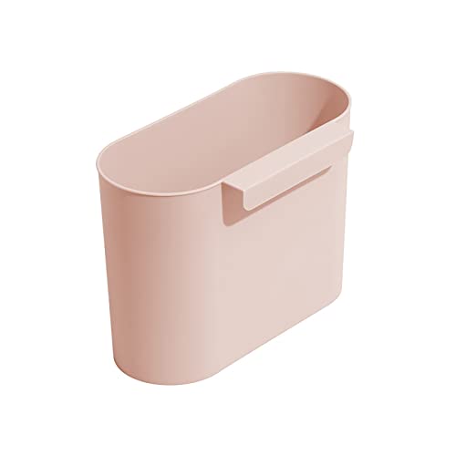 Poubelle de cuisine sans couvercle plastique rose gain de place