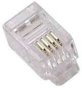 1000 Pcs CAT3 RJ11 6P4C Telephone End Modular Plug Connector (1000Pcs-6P4C-Plug)
