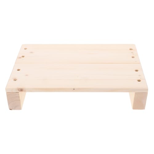 Healeved Taburete De Madera Bajo 11.81X7.87X2.36 Pulgadas Reposapiés Multiusos con 4 Pegatinas Antideslizantes para Interior Y Exterior Cocina Oficina Baño