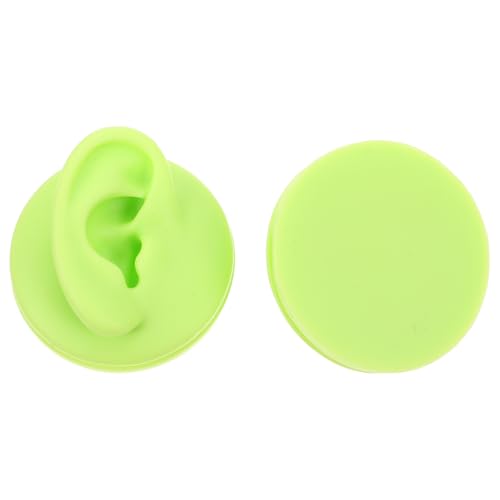 POPETPOP Forma de Oreja de Silicona Verde para Práctica de Perforación Forma Realista, 2 Piezas para Uso Diario y Entrenamiento de Piercing