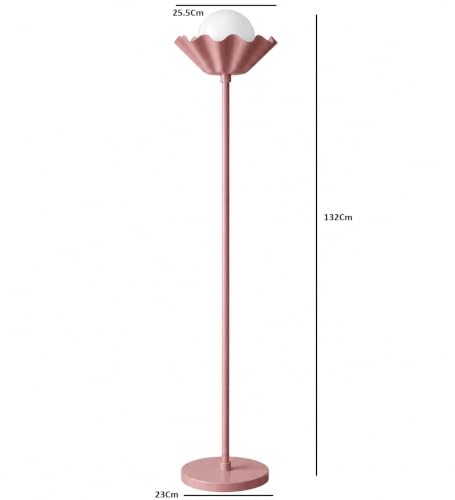 Image of Metal Shade Wooden Tripod Floor Lamp for Living Room, Living Room Corner, Bedroom, Home, Office, Interiors, Decor, Cinema. (Pink with Ball)
