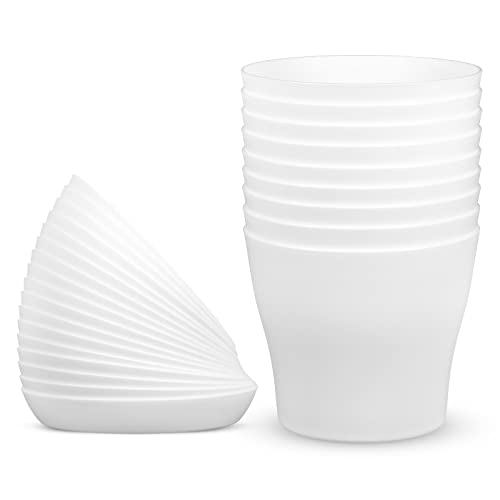 Ruishetop 18 Pack 5.5 Inch Plastic Flower Pot Indoor/Outdoor Decorative Plant Pots With Drainage Holes And Tray For Home Garden Plants Flowers Succulents Cactus (White) #TOP3