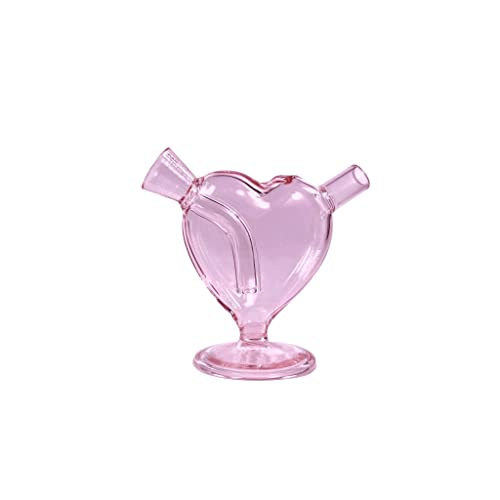 BlogBlog Hookah 80mm Herzform Liebe Rosa DAB Rig Glas Wasserpfeife Glas Bong – Bild 3