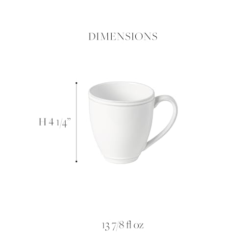 Taza de cerámica Stoneware 14 oz Friso Blanca miniatura 2