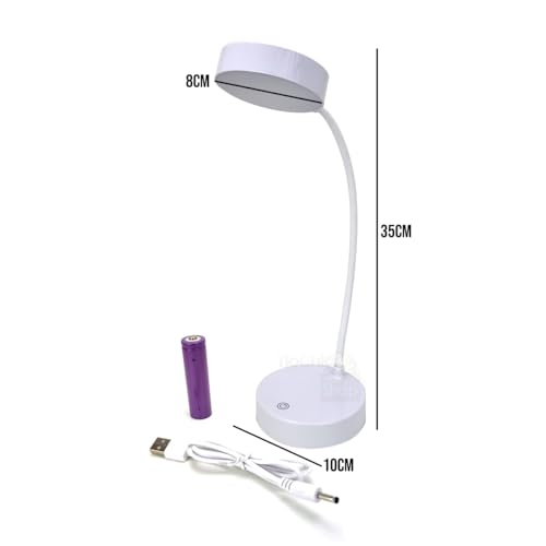 Luminária de Mesa 20 Leds Bateria Recarregável USB Abajur Articulável Touch Quarto Escritório Home O