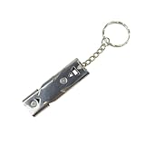 GreatRise 2 Stück Notpfeife Signalpfeife Trillerpfeifen Metall Laut 150dB Notfall Pfeifen Notfallpfeife mit Schlüsselbund für Wandern Jagd Klettern Training Sport Schiedsrichter Silber