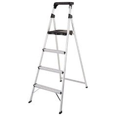 ピカ(PiCa) ピカコーポレイション 踏み台 4段 天板高さ1.14m 上わく付き 作業用トレー付き オールアルマイト仕上げ 室内用 MFT-4