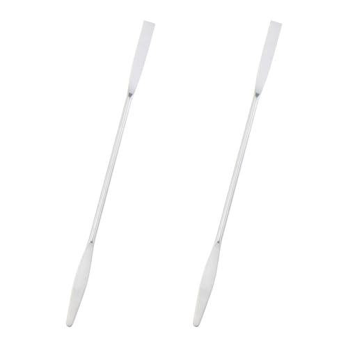 DGZZI 2PCS Stainless Steel Palette Stick Double Ended Spatula 160mm Laboratory Spatula Semi Micro Spatula Square/Round End Spatula Suitable for Laboratory Application Restaurant Kitchens Handicrafts