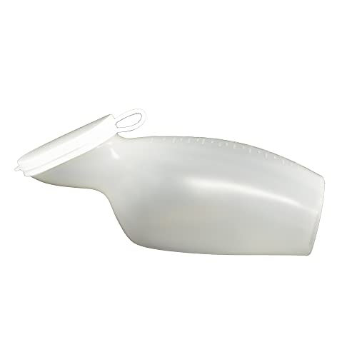 Obbocare Orinal Femenino de Plástico con Tapa. Botella para Orina Portátil. Urinario de Emergencia para Mujer. Orinal Clínico Antiderrame Cover