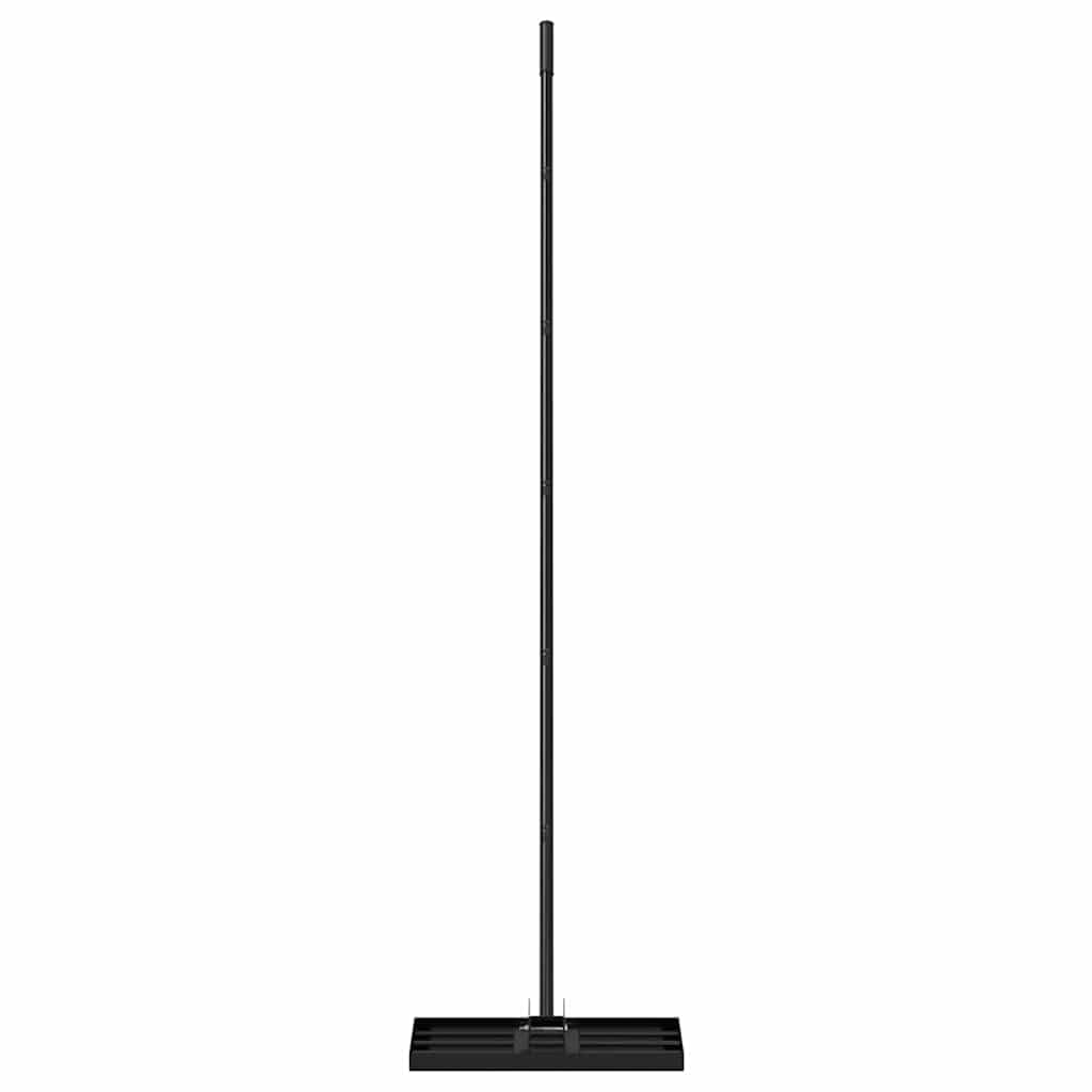 Rastrello di livellamento da giardino in acciaio verniciato a polvere, nero, con testa girevole, lunghezza 200 cm, ergonomico, stabile, per foglie, erbacce, prato e cura del terreno